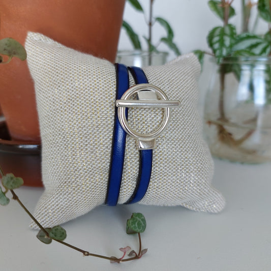 Bracelet Tog en cuir Bleu Outremer