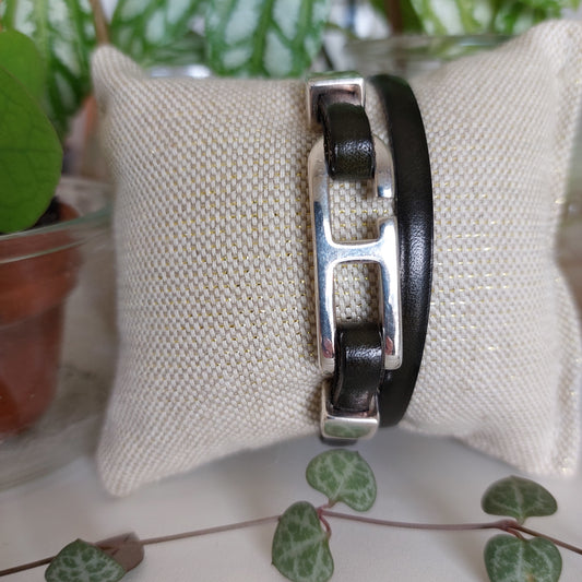 Bracelet Cro en cuir Gris Anthracite