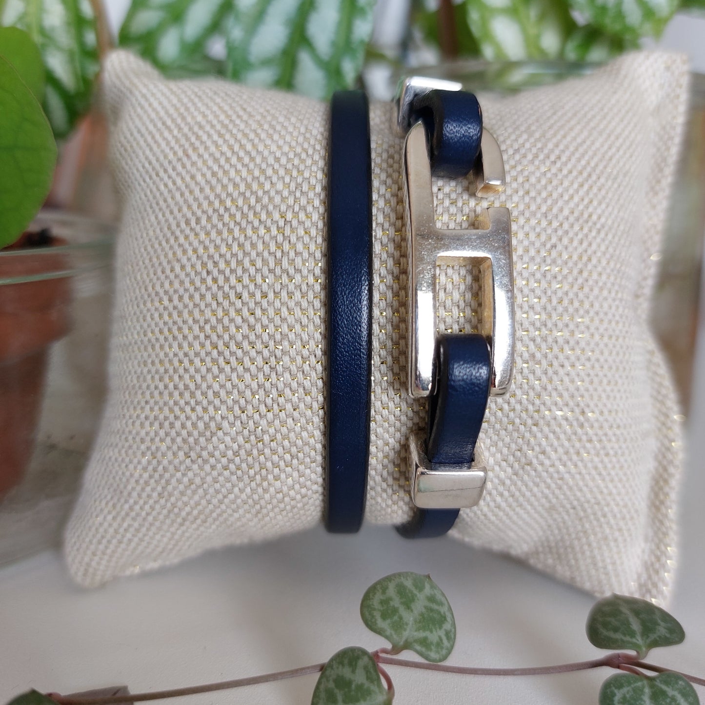 Bracelet Cro en cuir Bleu Foncé