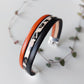 Bracelet manchette L15 Noir - imprimé léopard - orange
