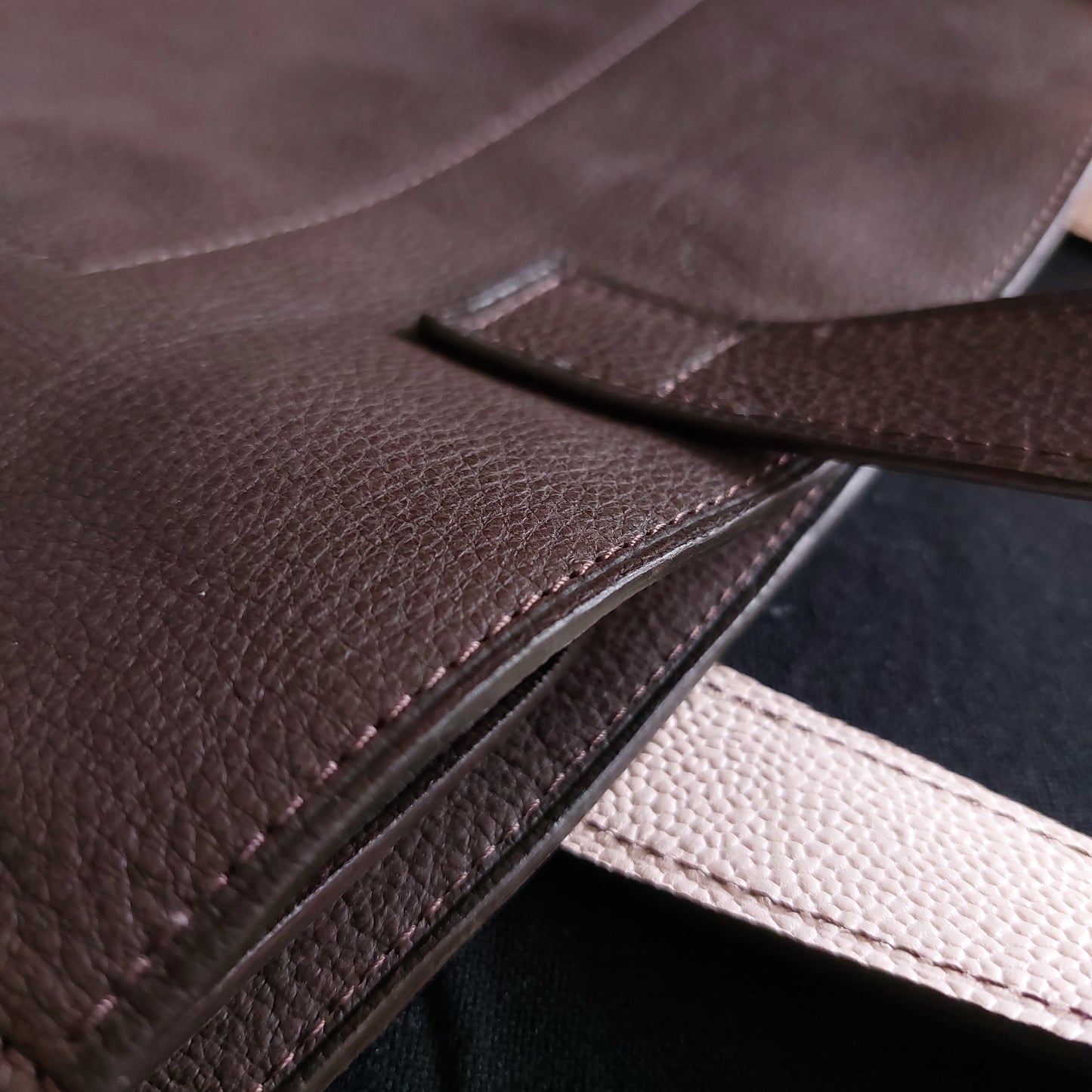 Sac Cabas en cuir pleine fleur marron - Pièce Unique