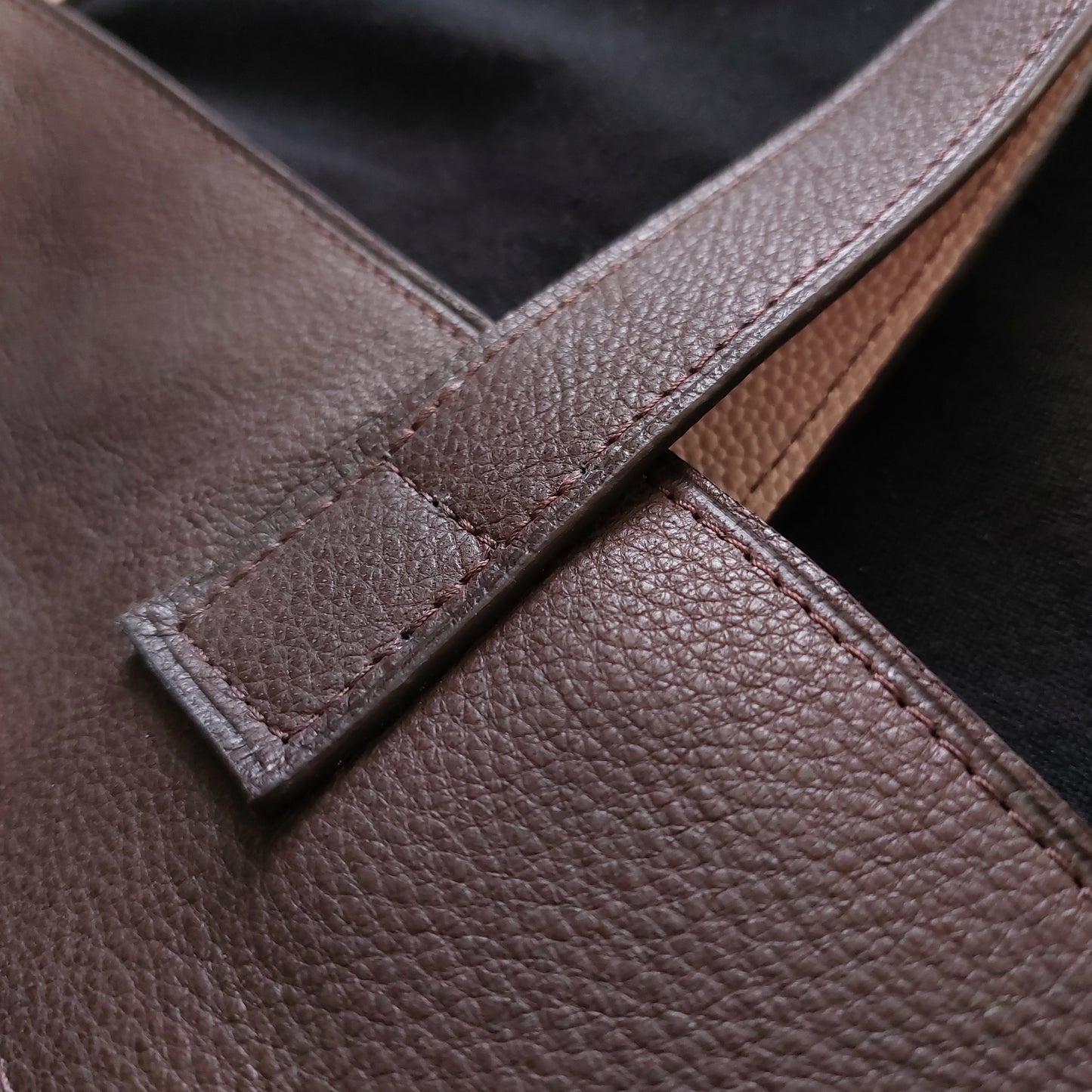 Sac Cabas en cuir pleine fleur marron - Pièce Unique