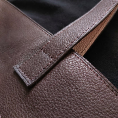 Sac Cabas en cuir pleine fleur marron - Pièce Unique