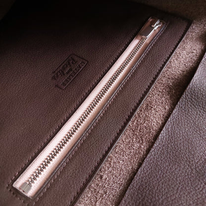 Sac Cabas en cuir pleine fleur marron - Pièce Unique
