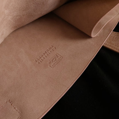 Sac Cabas en cuir pleine fleur Beige-Rose finition Nubuck - Pièce Unique