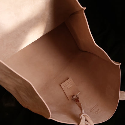 Sac Cabas en cuir pleine fleur Beige-Rose finition Nubuck - Pièce Unique